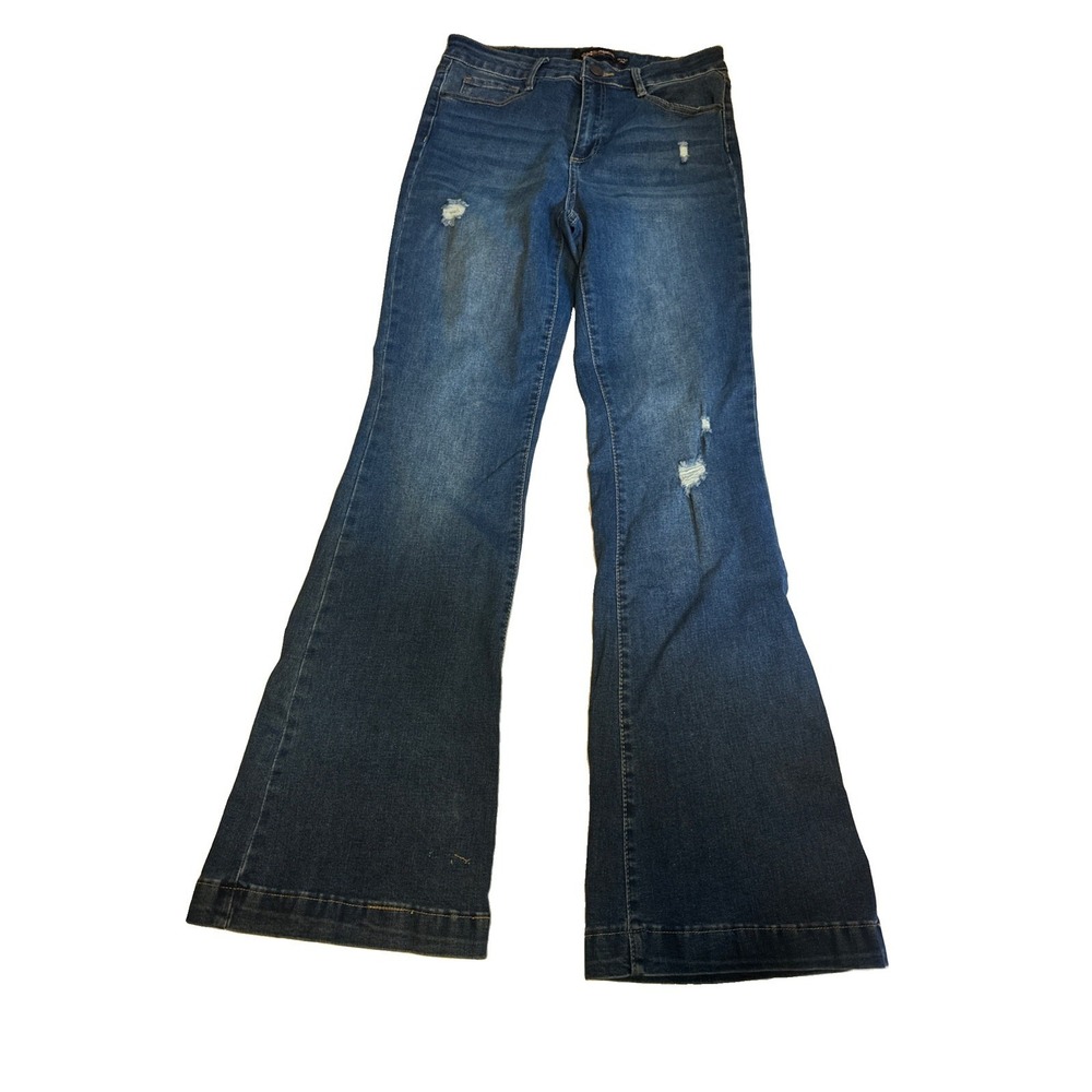 Dollhouse Women Dark Wash Mid Rise Flare Jeans Size 9/10 (29-32) Y2K